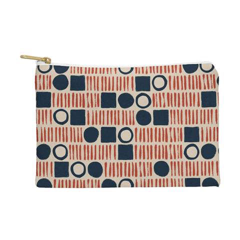 Alisa Galitsyna Red Blue Handdrawn Pattern 1 Pouch