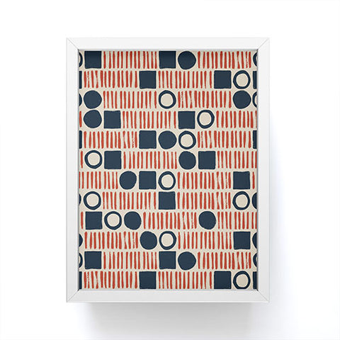 Alisa Galitsyna Red Blue Handdrawn Pattern 1 Framed Mini Art Print