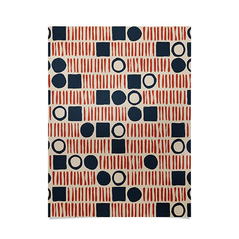 Alisa Galitsyna Red Blue Handdrawn Pattern 1 Poster