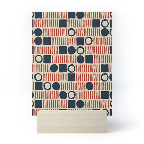 Alisa Galitsyna Red Blue Handdrawn Pattern 1 Mini Art Print