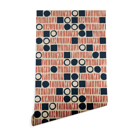 Alisa Galitsyna Red Blue Handdrawn Pattern 1 Wallpaper