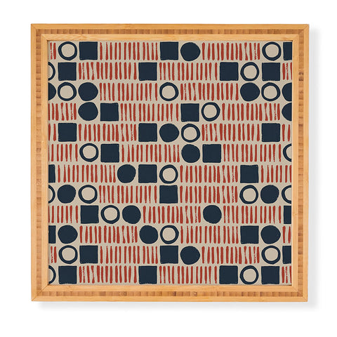 Alisa Galitsyna Red Blue Handdrawn Pattern 1 Framed Wall Art