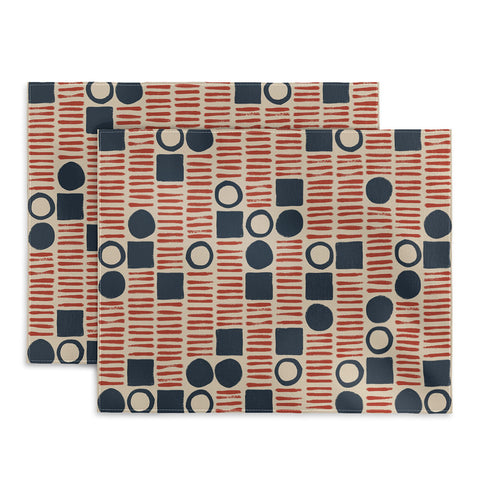 Alisa Galitsyna Red Blue Handdrawn Pattern 1 Placemat