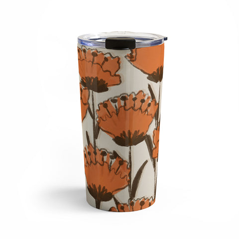 Alisa Galitsyna Red Hand Drawn Poppies Travel Mug
