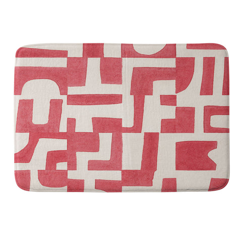 Alisa Galitsyna Red Puzzle Memory Foam Bath Mat