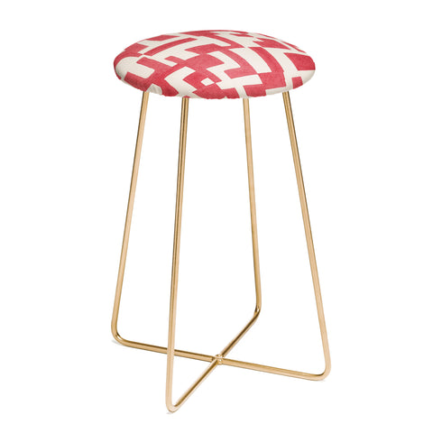Alisa Galitsyna Red Puzzle Counter Stool