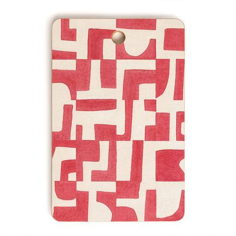 Alisa Galitsyna Red Puzzle Cutting Board Rectangle