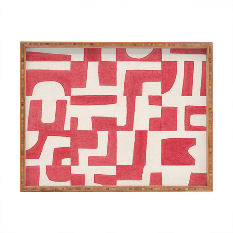 Alisa Galitsyna Red Puzzle Rectangular Tray
