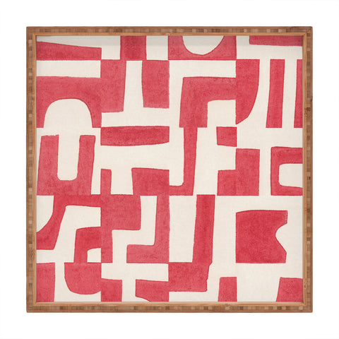 Alisa Galitsyna Red Puzzle Square Tray