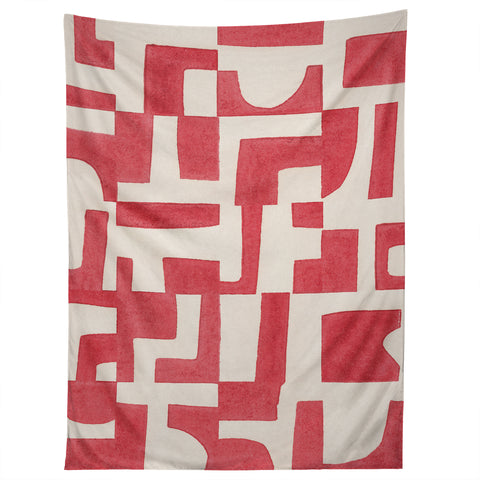 Alisa Galitsyna Red Puzzle Tapestry