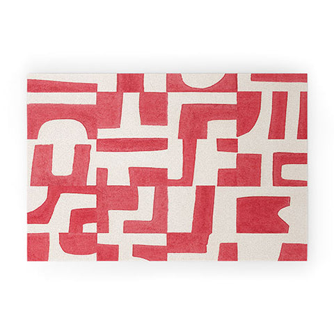 Alisa Galitsyna Red Puzzle Welcome Mat