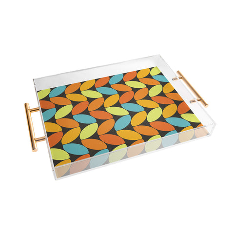 Alisa Galitsyna Retro 70s Color Palette Leaf P Acrylic Tray