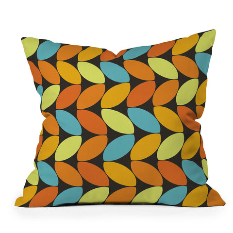 Alisa Galitsyna Retro 70s Color Palette Leaf P Outdoor Throw Pillow