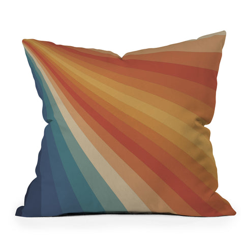Alisa Galitsyna Retro 70s Sunrays Outdoor Throw Pillow