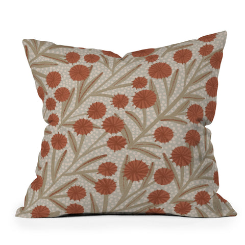 Alisa Galitsyna Summer Garden Red and Beige Outdoor Throw Pillow