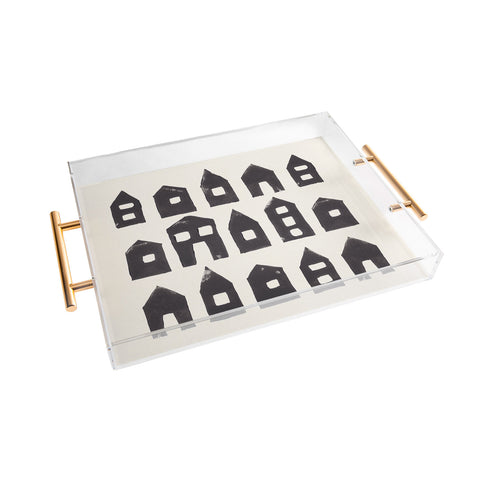 Alisa Galitsyna Tiny Houses 1 Handprinted Line Acrylic Tray