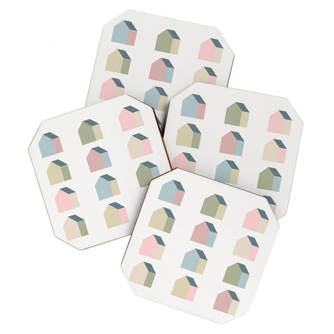 Alisa Galitsyna Tiny Houses Coaster Set
