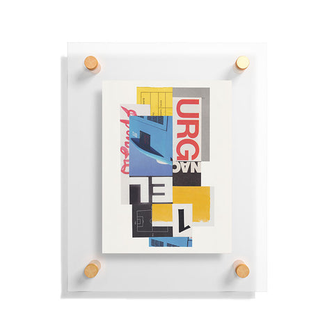 Alisa Galitsyna Typography Shapes Paper Collage Floating Acrylic Print