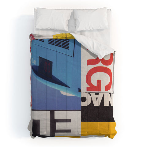 Alisa Galitsyna Typography Shapes Paper Collage Comforter