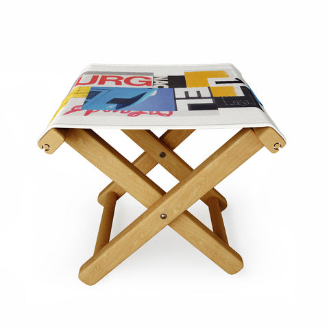 Alisa Galitsyna Typography Shapes Paper Collage Folding Stool