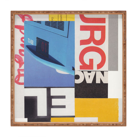 Alisa Galitsyna Typography Shapes Paper Collage Square Tray