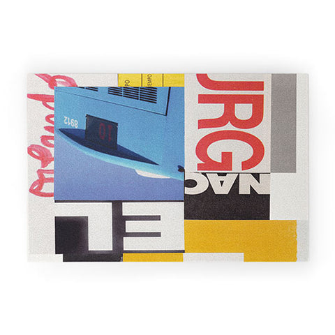 Alisa Galitsyna Typography Shapes Paper Collage Welcome Mat