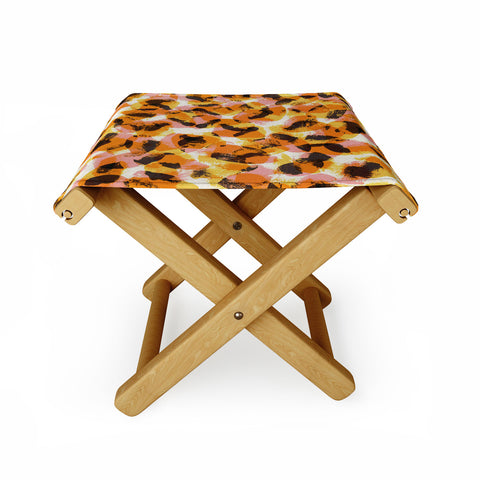 Alisa Galitsyna Vibrant Brush Strokes 1 Folding Stool