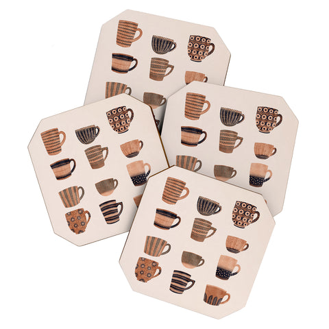 Alisa Galitsyna Watercolor Tea Cups Coaster Set