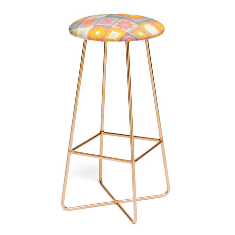 Alisa Galitsyna Watercolor Tiles Bar Stool