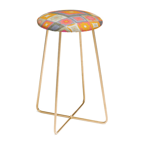Alisa Galitsyna Watercolor Tiles Counter Stool