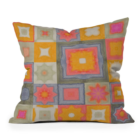 Alisa Galitsyna Watercolor Tiles Outdoor Throw Pillow