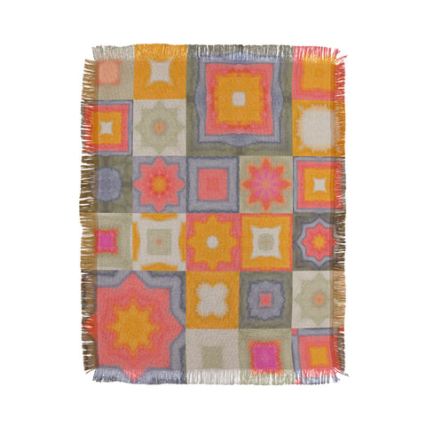 Alisa Galitsyna Watercolor Tiles Throw Blanket