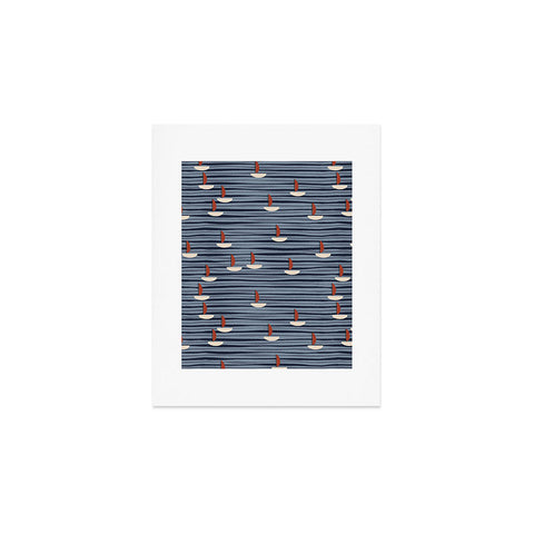 Alisa Galitsyna Watercolor Waves and Boats Art Print