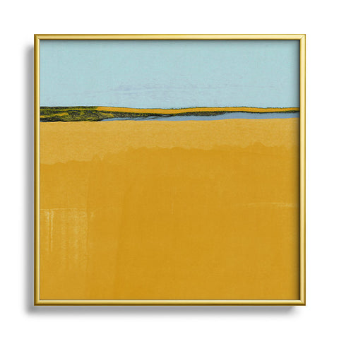 Alisa Galitsyna Where Blue Meets Gold Square Metal Framed Art Print