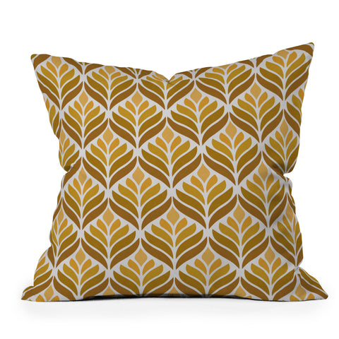 Alisa Galitsyna Yellow Retro Flower Pattern Outdoor Throw Pillow