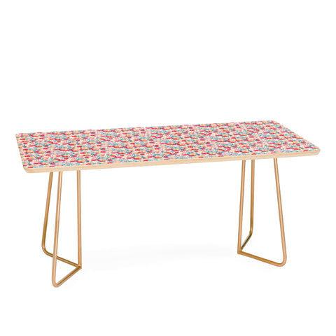 alison janssen Charming Red Blue Floral Coffee Table