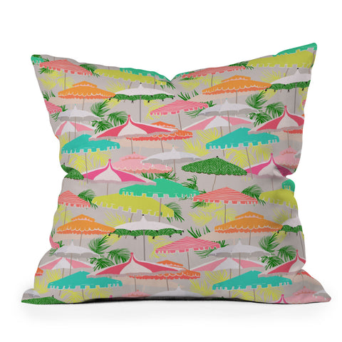 alison janssen Palm Springs poolside Throw Pillow