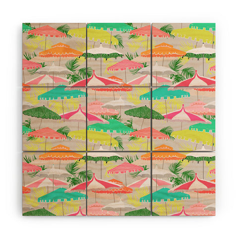 alison janssen Palm Springs poolside Wood Wall Mural