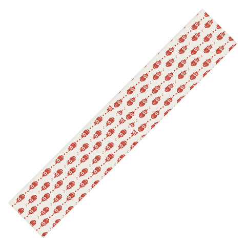 alison janssen Red Floral Block Print Table Runner