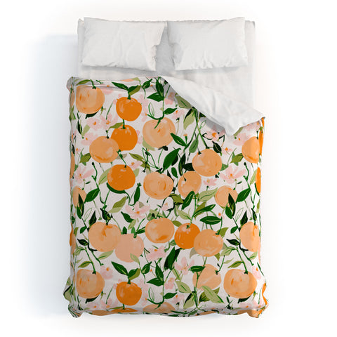 alison janssen Spring Clementines Duvet Cover