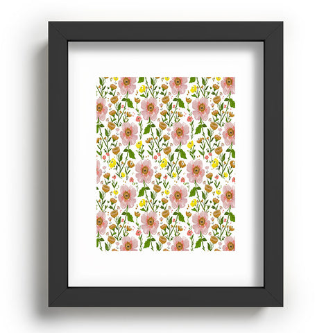 alison janssen Summer Floral pink yellow Recessed Framing Rectangle