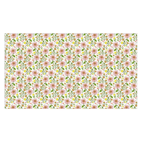 alison janssen Summer Floral pink yellow Tablecloth
