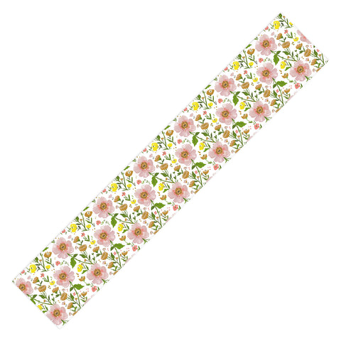 alison janssen Summer Floral pink yellow Table Runner