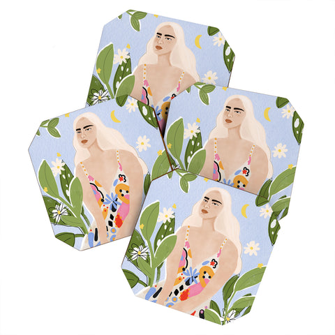 Alja Horvat Abstract dress Coaster Set