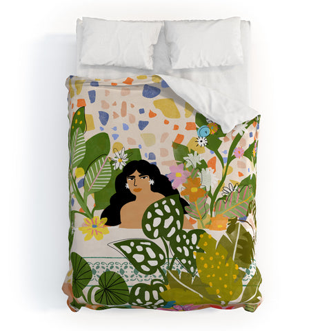 Alja Horvat Bathing With Plants Duvet Cover
