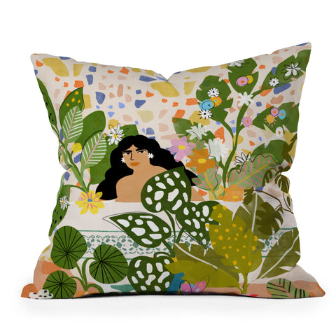 Alja Horvat Bathing With Plants Outdoor Throw Pillow