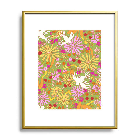 Alja Horvat Birds Flowers Metal Framed Art Print