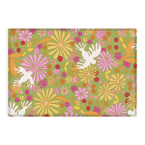Alja Horvat Birds Flowers Outdoor Rug