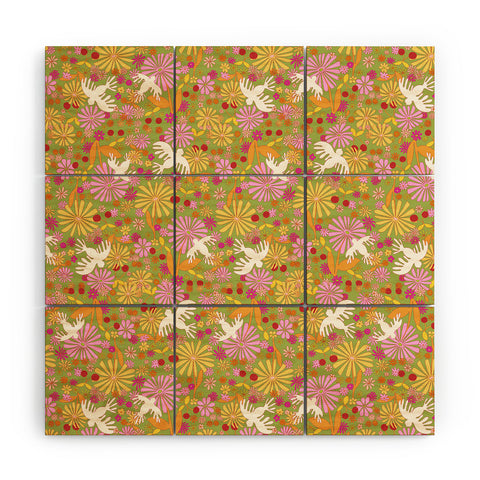 Alja Horvat Birds Flowers Wood Wall Mural