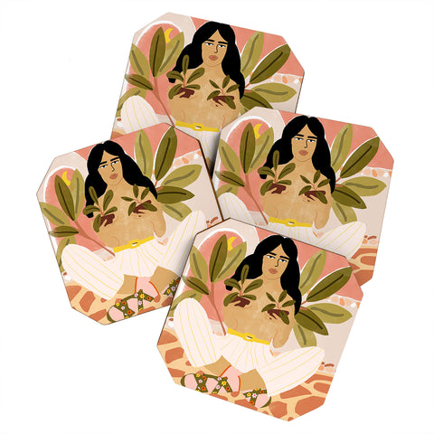 Alja Horvat Crazy Plant Lady Coaster Set